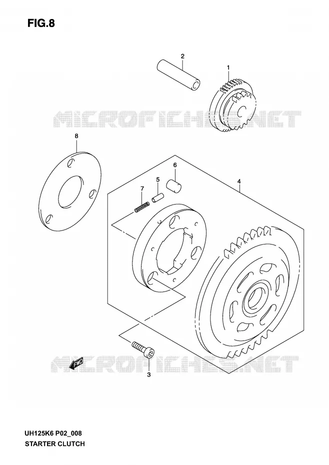 STARTER MOTOR CLUTCH Suzuki SCOOTER 125 BURGMAN 2003  UH125K3(P2)