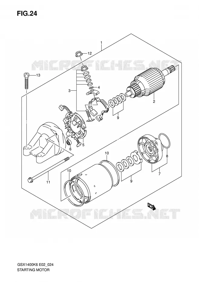 STARTER MOTOR Suzuki MOTO 1400 GSX 2006  GSX1400U1K6(E2)
