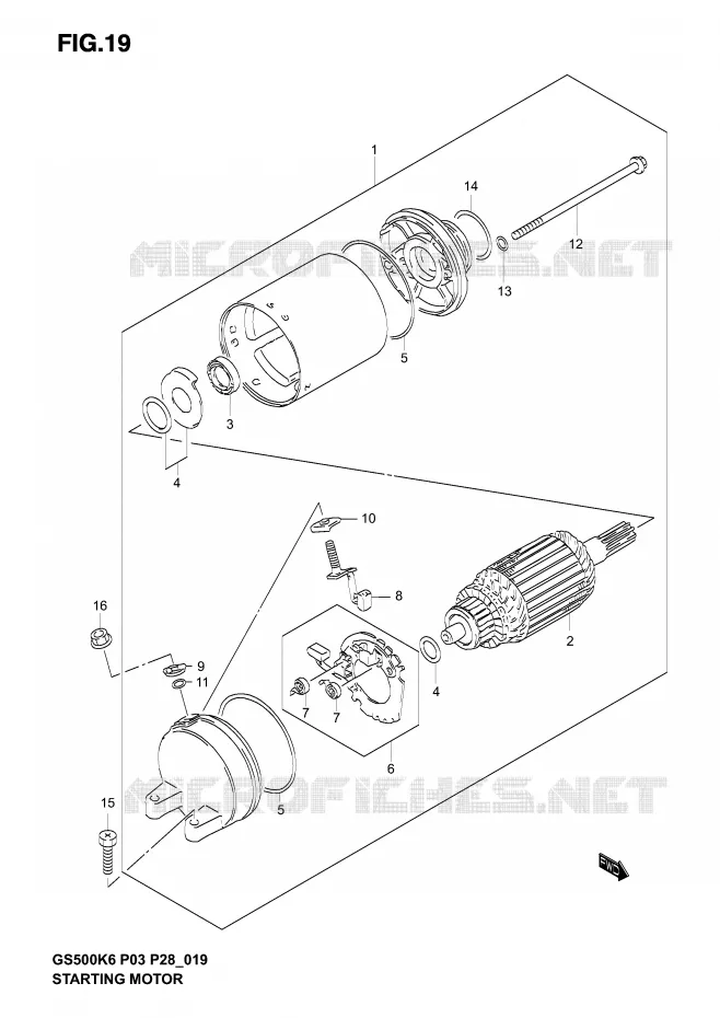 STARTER MOTOR Suzuki MOTO 500 GS-E 2005  GS500K5(P3)