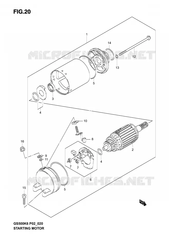 STARTER MOTOR Suzuki MOTO 500 GS-E 2006  GS500UK6(P19)