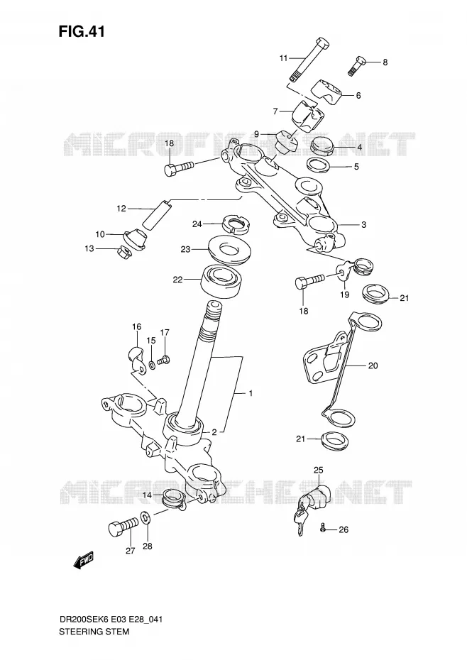 STEERING COLUMN Suzuki MOTO 200 DR 2009  DR200SEK9(E3/E28)