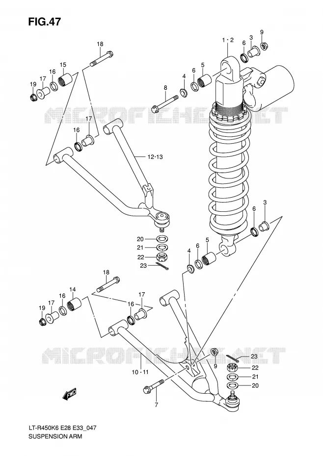 SUSPENSION ARM Suzuki QUAD 450 QUADRACER 2006  LT-R450K6(E28/E33)