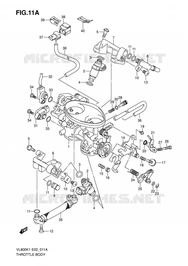 THROTTLE BODY (MODEL K5) Suzuki MOTO 800 VOLUSIA 2002  VL800K2(E2)