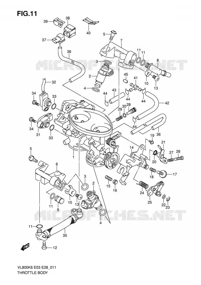 THROTTLE BODY (MODEL K6/K7/K8) Suzuki MOTO 800 VOLUSIA 2006  VL800TK6(E3/E28)