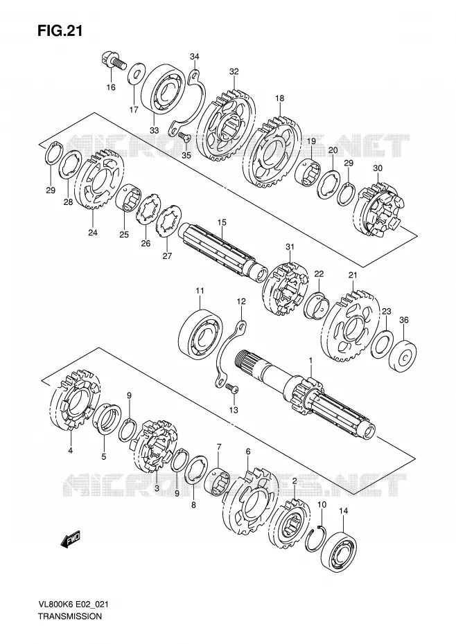 TRANSMISSION Suzuki MOTO 800 VOLUSIA 2008  VL800UEK8(E2)