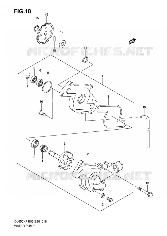 WATER PUMP Suzuki MOTO 650 V-STROM 2010  DL650L0(E3/E28)