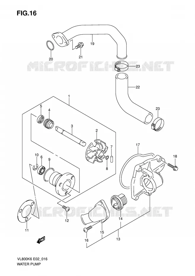 WATER PUMP Suzuki MOTO 800 VOLUSIA 2008  VL800UEK8(E2)