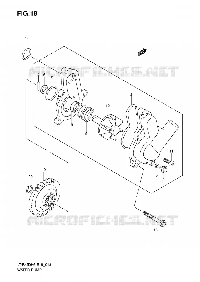 WATER PUMP Suzuki QUAD 450 QUADRACER 2010  LT-R450L0(E19)