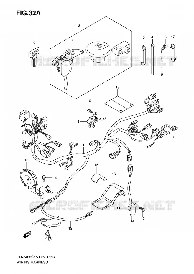 WIRING HARNESS (MODEL K6/K7/K8/K9) Suzuki MOTO 400 DR-Z 2009  DR-Z400SK9(E2)
