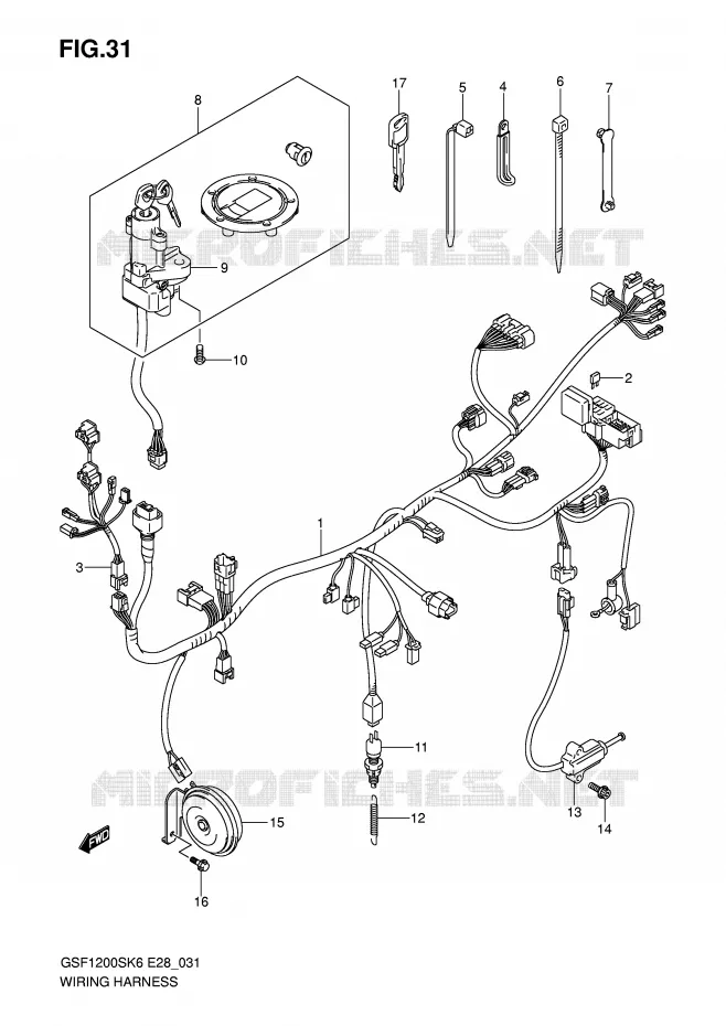 WIRING HARNESS Suzuki MOTO 1200 BANDIT 2006  GSF1200SK6(E28)