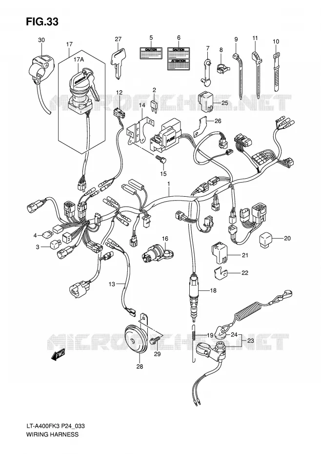 WIRING HARNESS Suzuki QUAD 400 EIGER 2003  LT-A400FK3(P24)