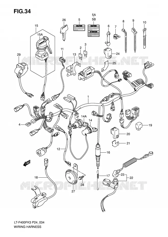 WIRING HARNESS Suzuki QUAD 400 EIGER 2006  LT-F400FK6(P24)