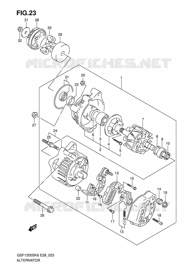 ALTERNATOR Suzuki MOTO 1200 BANDIT 2006  GSF1200SK6(E28)