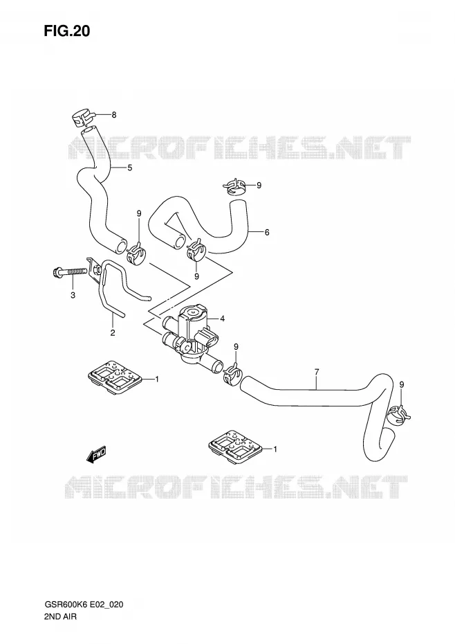 ANTI POLLUTION SYSTEM Suzuki MOTO 600 GSR 2007  GSR600K7(E2)