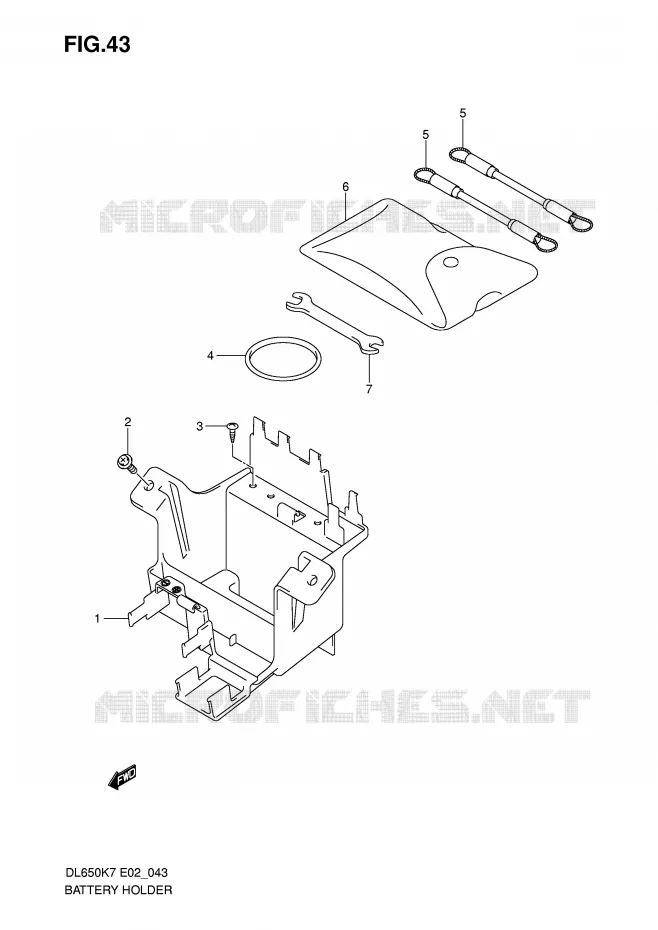 BATTERY HOLDER Suzuki MOTO 650 V-STROM 2007  DL650U3K7(E2)