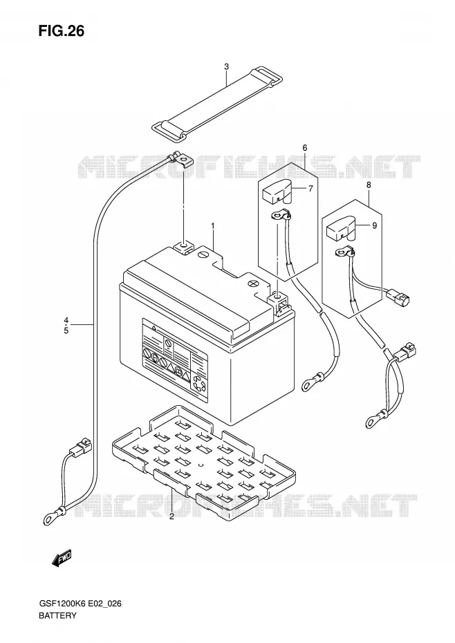 BATTERY Suzuki MOTO 1200 BANDIT 2006  GSF1200S K6 (E02,E19,E37)