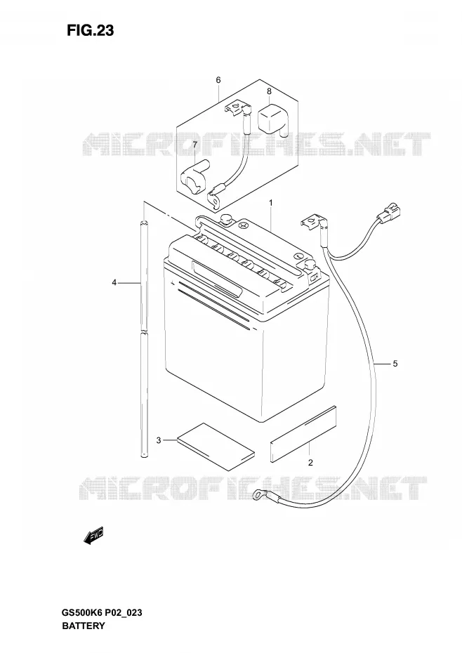 BATTERY Suzuki MOTO 500 GS-F 2005  GS500FK5(P19)
