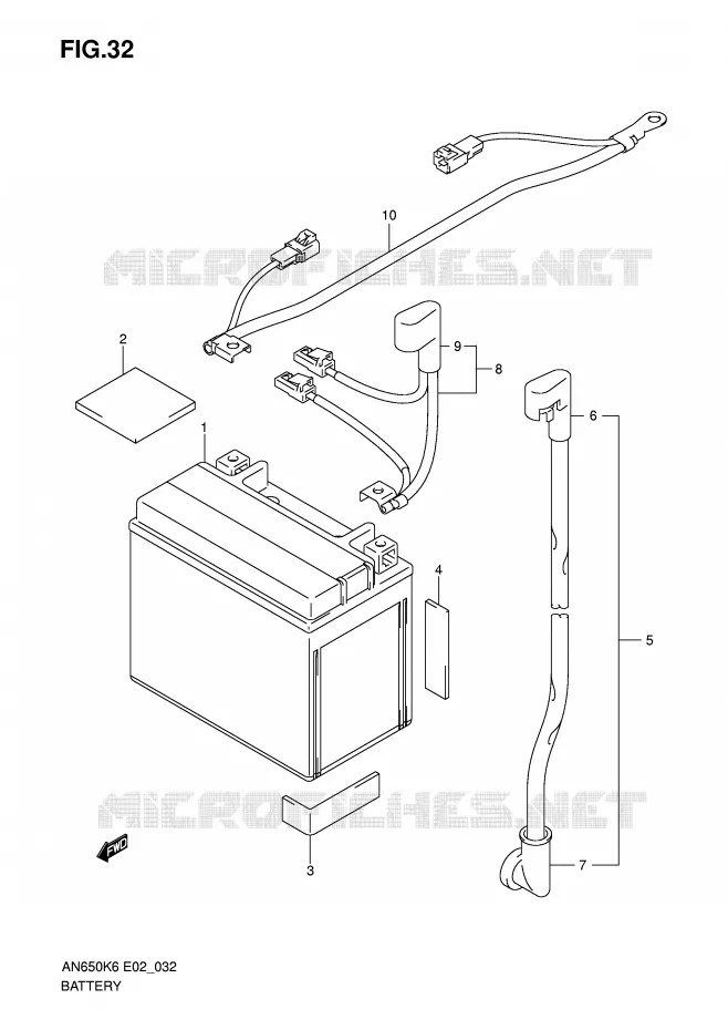 BATTERY Suzuki SCOOTER 650 BURGMAN 2009  AN650K9(E2)