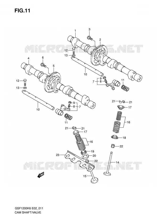 CAM SHAFT / VALVE Suzuki MOTO 1200 BANDIT-S 2006  GSF1200SAK6(E2)