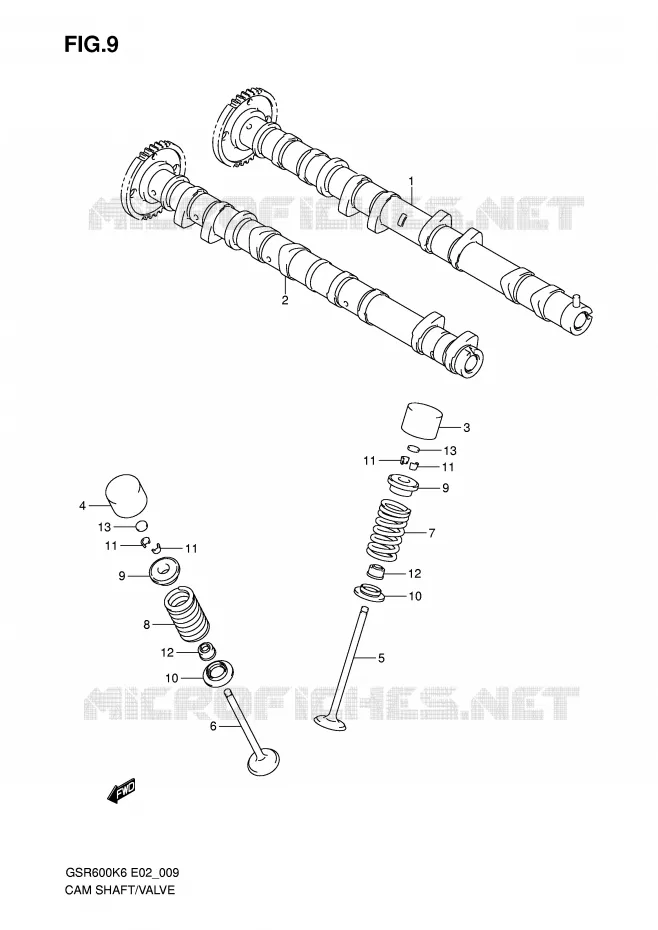 CAMSHAFT - VALVES Suzuki MOTO 600 GSR 2007  GSR600AK7(E2)