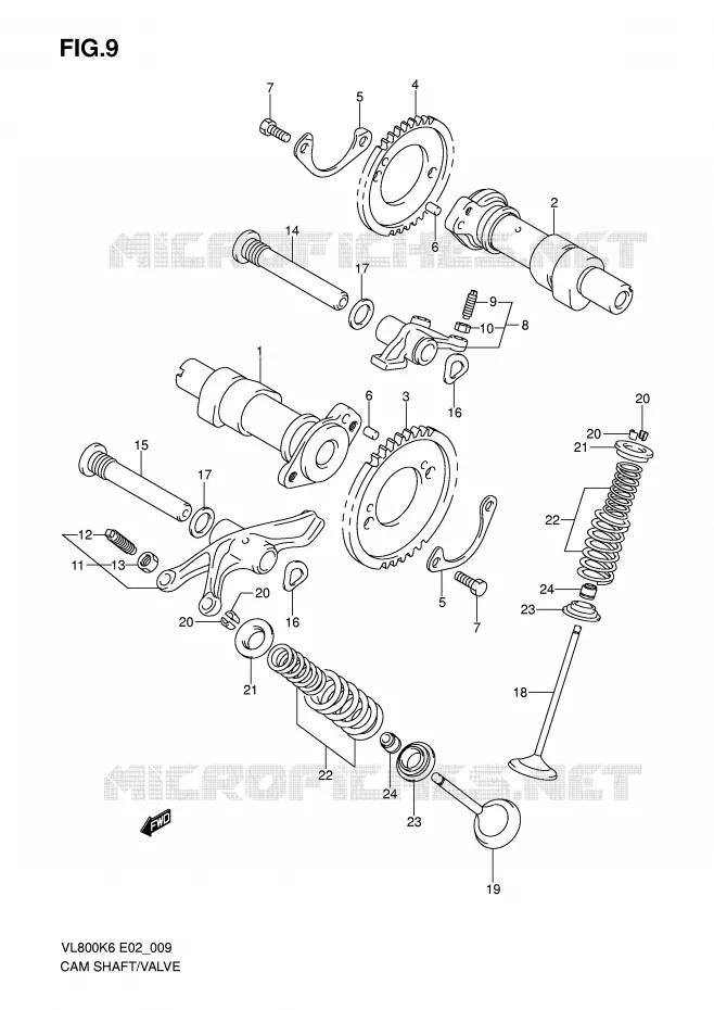 CAMSHAFT - VALVES Suzuki MOTO 800 VOLUSIA 2008  VL800UEK8(E2)
