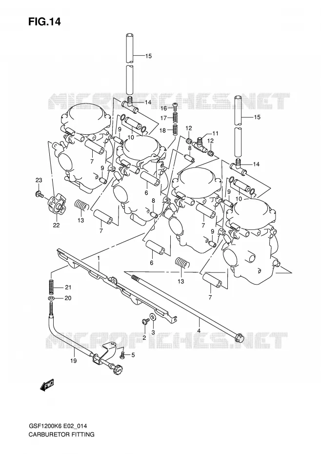 CARBURETOR FITTING Suzuki MOTO 1200 BANDIT 2006  GSF1200AK6(E2)