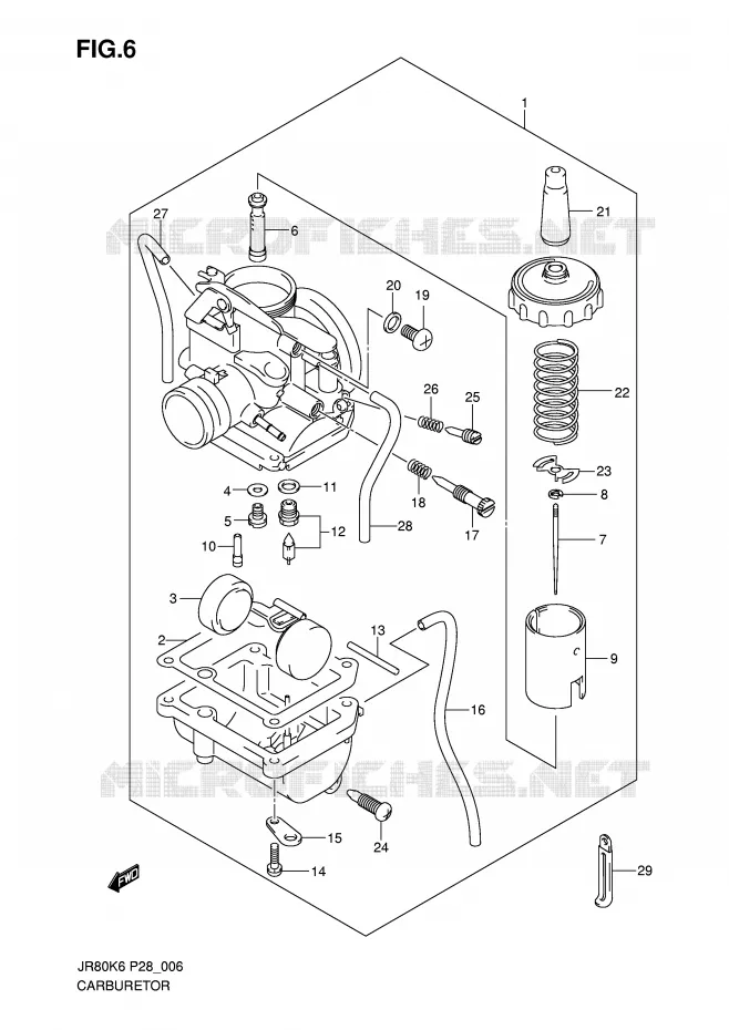 CARBURETOR Suzuki MOTO 80 JR 2006  JR80K6(P28)