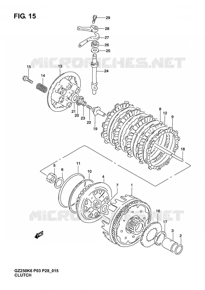 CLUTCH Suzuki MOTO 250 MARAUDER 2006  GZ250K6(P3)