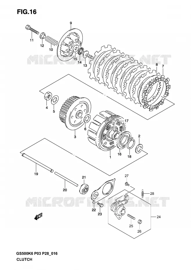 CLUTCH Suzuki MOTO 500 GS-E 2005  GS500K5(P3)