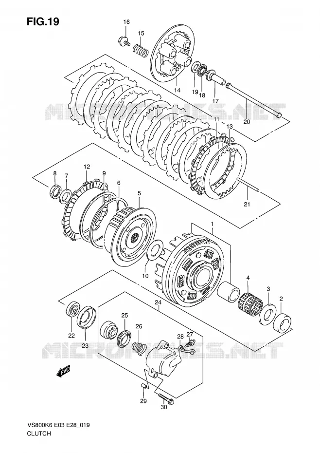 CLUTCH Suzuki MOTO 800 INTRUDER 2009  VS800K9(E3/E28)