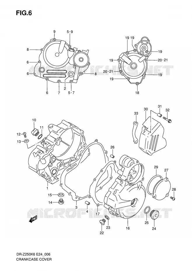 CRANKCASE COVER Suzuki MOTO 250 DR-Z 2007  DR-Z250K7(E24)