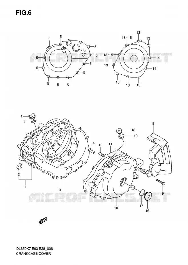 CRANKCASE COVER Suzuki MOTO 650 V-STROM 2010  DL650AL0(E3/E28)