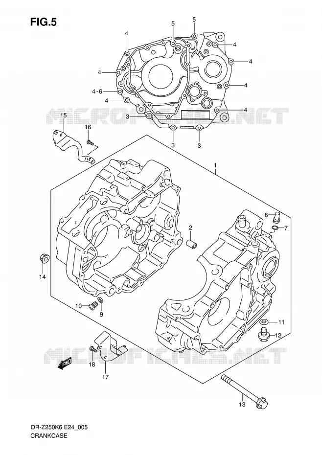 CRANKCASE Suzuki MOTO 400 DR-Z 2009  DR-Z250K9(E24)