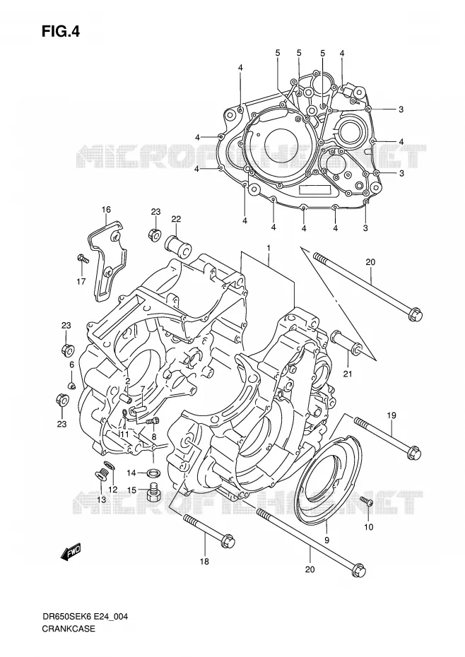 CRANKCASE Suzuki MOTO 650 DR 2006  DR650SEK6(E24)