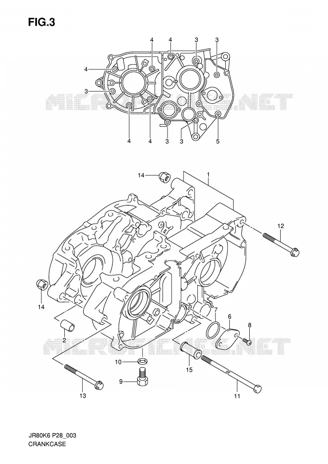 CRANKCASE Suzuki MOTO 80 JR 2006  JR80K6(P28)