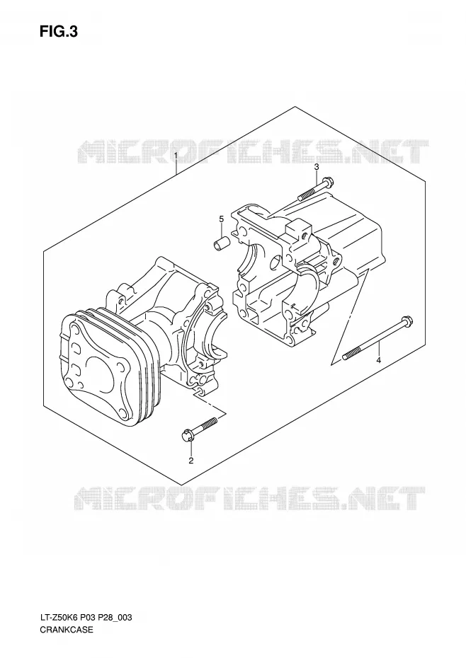 CRANKCASE Suzuki QUAD 50 QUADSPORT 2009  LT-Z50ZK9(P3/P28)