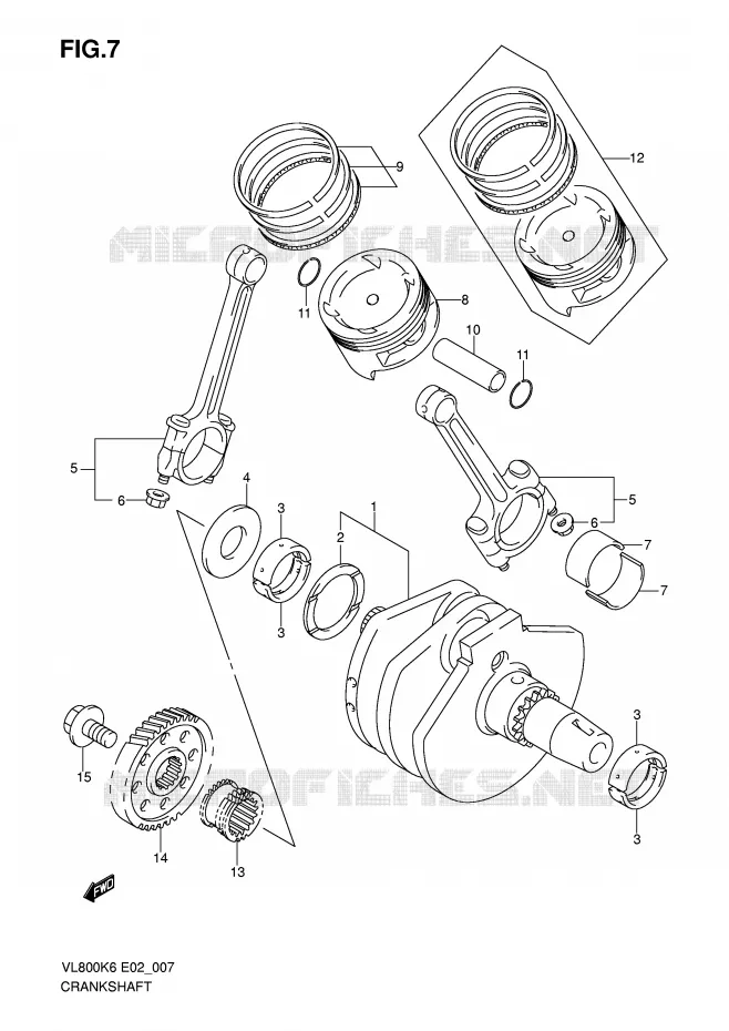CRANKSHAFT Suzuki MOTO 800 VOLUSIA 2007  VL800CK7(E2)