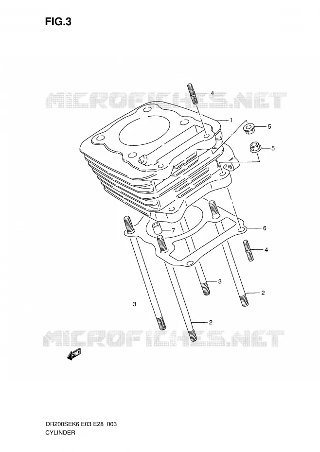 CYLINDER Suzuki MOTO 200 DR 2010  DR200SEL0(E3/E28)