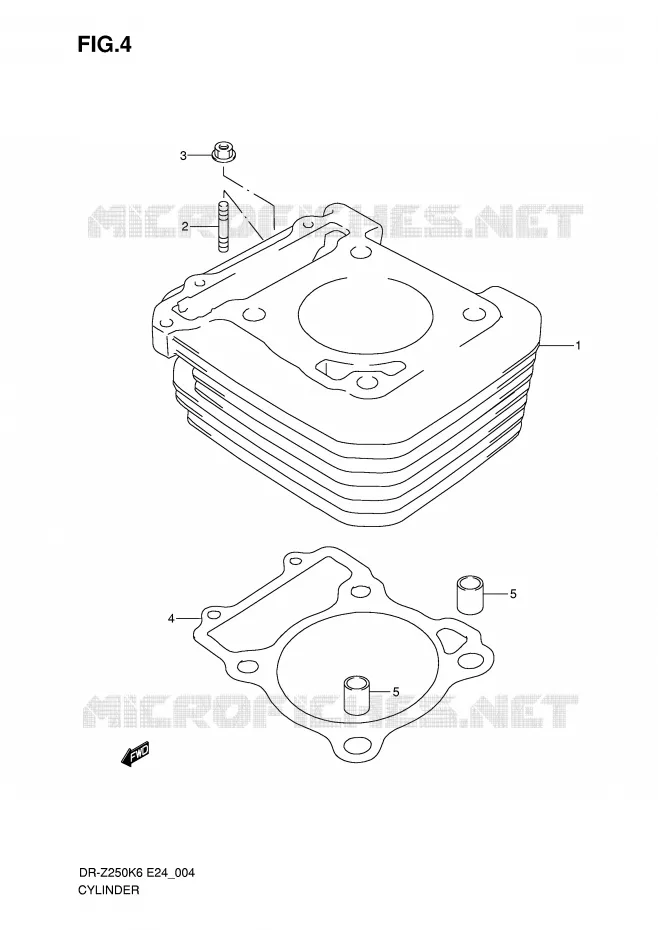 CYLINDER Suzuki MOTO 400 DR-Z 2009  DR-Z250K9(E24)