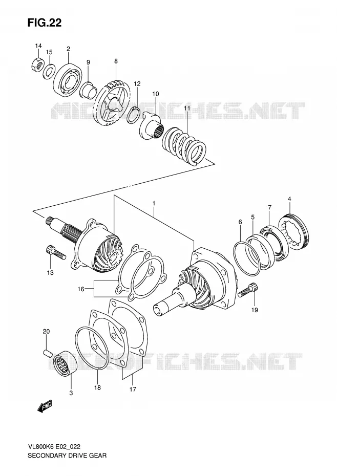 DRIVESHAFT Suzuki MOTO 800 VOLUSIA 2008  VL800CUEK8(E2)