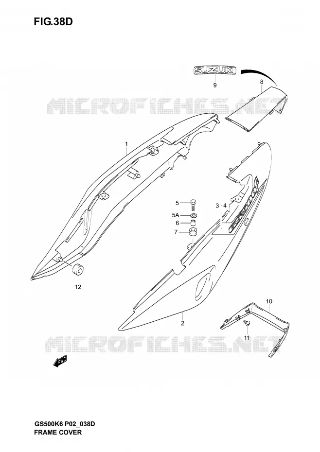 FAIRING (GS500FK5/FUK5) Suzuki MOTO 500 GS-F 2005  GS500FK5(P19)