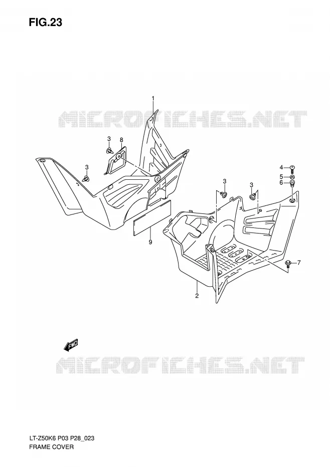 FAIRING Suzuki QUAD 50 QUADSPORT 2009  LT-Z50ZK9(P3/P28)