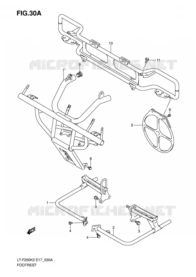 FOOTREST (MODEL K6 E4) Suzuki QUAD 250 OZARK 2002  LT-F250K2(E17)