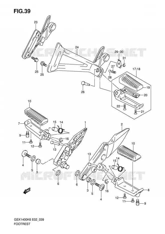 FOOTREST Suzuki MOTO 1400 GSX 2006  GSX1400U1K6(E2)