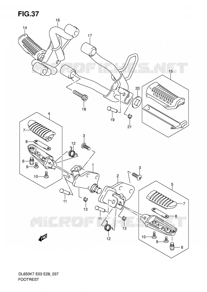 FOOTREST Suzuki MOTO 650 V-STROM 2010  DL650L0(E3/E28)