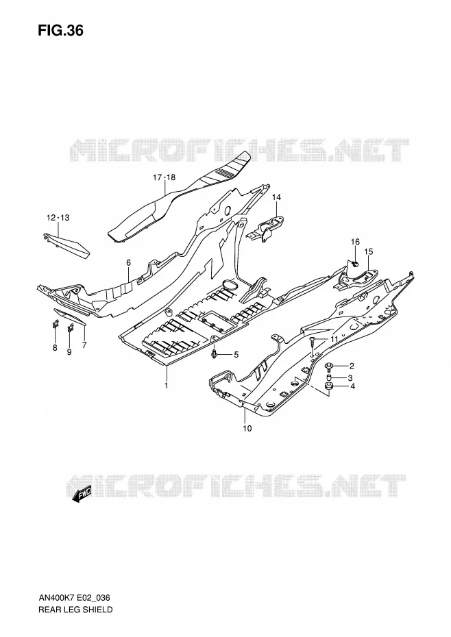 FOOTREST Suzuki SCOOTER 400 BURGMAN 2010  AN400AL0(E2)