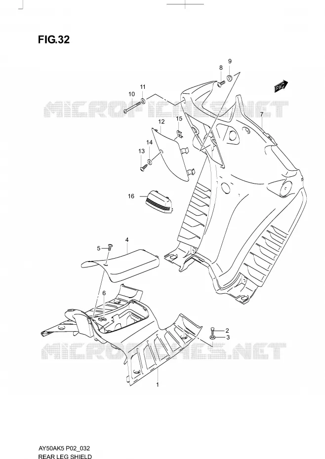 FOOTREST Suzuki SCOOTER 50 KATANA 2005  AY50AK5