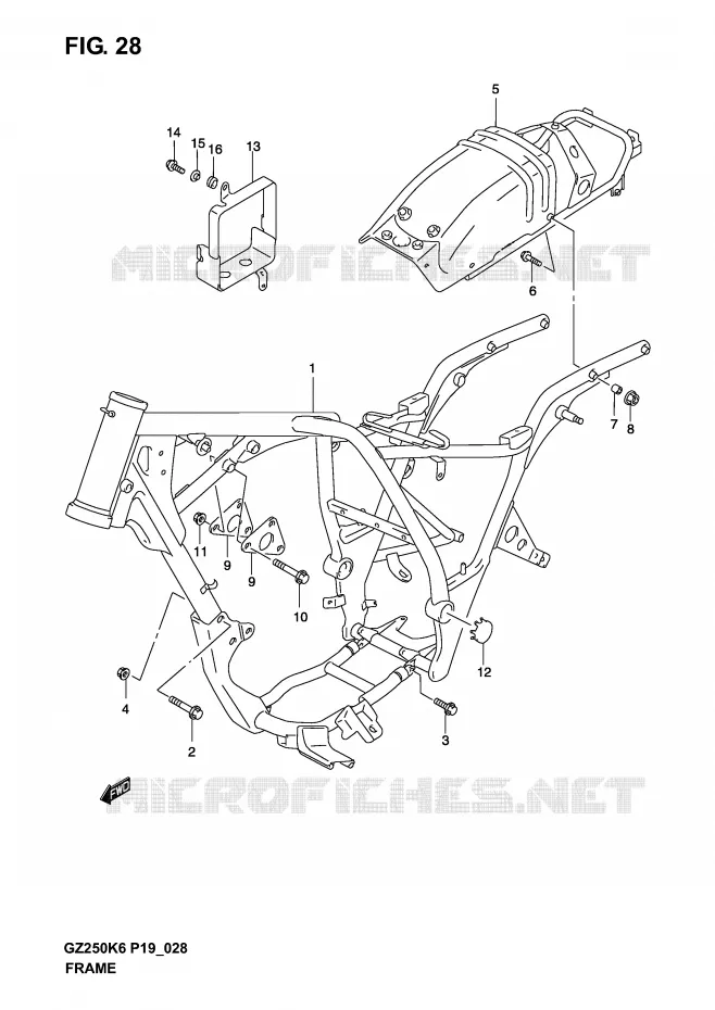 FRAME Suzuki MOTO 250 MARAUDER 2006  GZ250K6(P19)