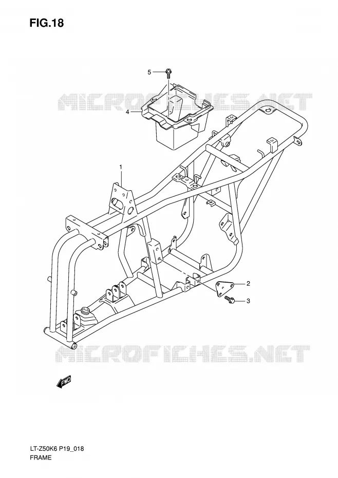 FRAME Suzuki QUAD 50 QUADSPORT 2015  LT-Z50L0(P19)