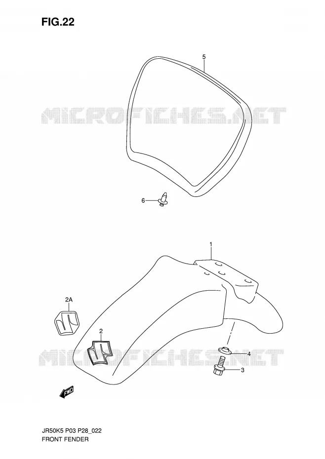 FRONT FENDER Suzuki MOTO 50 JR 2005  JR50K5(P3/P28)